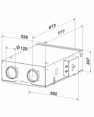 Припливно-витяжна установка Вентс ВУЕ2 150 П ЕС Комфо