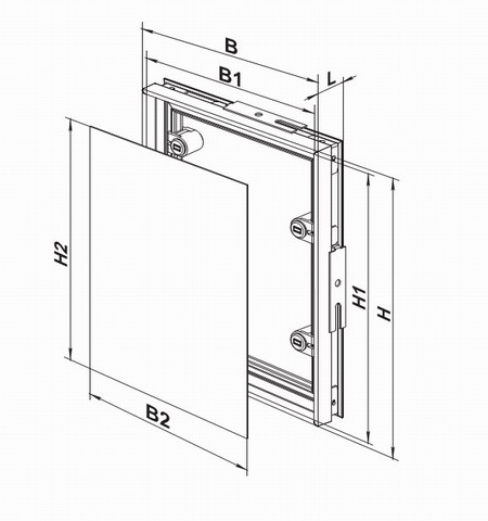 Розміри і креслення ревізійних дверець під плитку