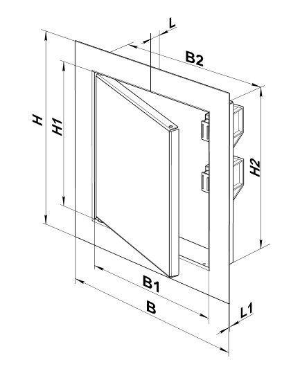 Креслення ревізійних дверець з розмірами