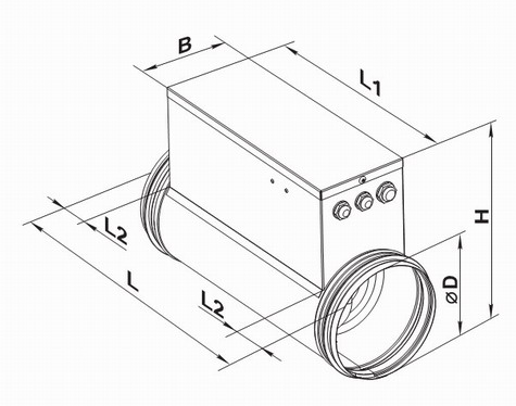 Креслення і розміри калорифера круглого