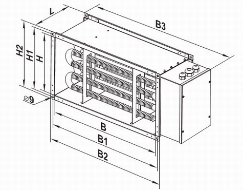 Креслення прямокутного нагрівача нк
