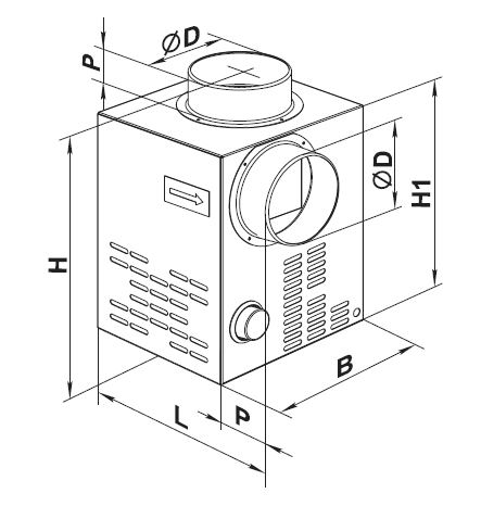 Креслення камінного вентилятора