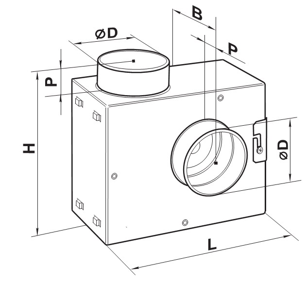 Креслення і розміри вентилятора