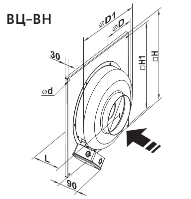 Розміри витяжного настінного вентилятора