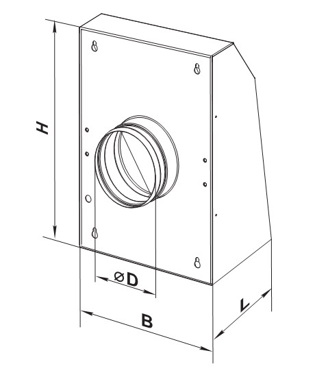 Габаритні Розміри і креслення вентилятора Vents VCN