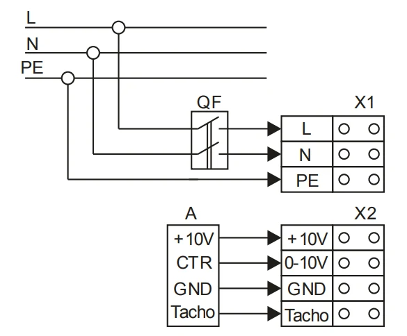 Схема подключения к выключателю