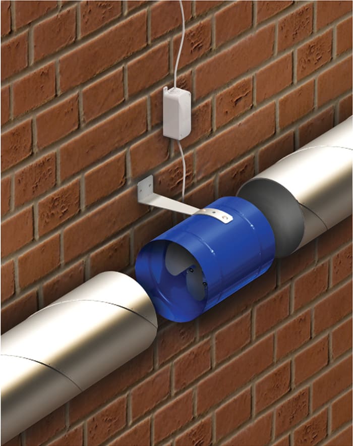 Приклад установки осьового вентилятора в канал повітропроводів