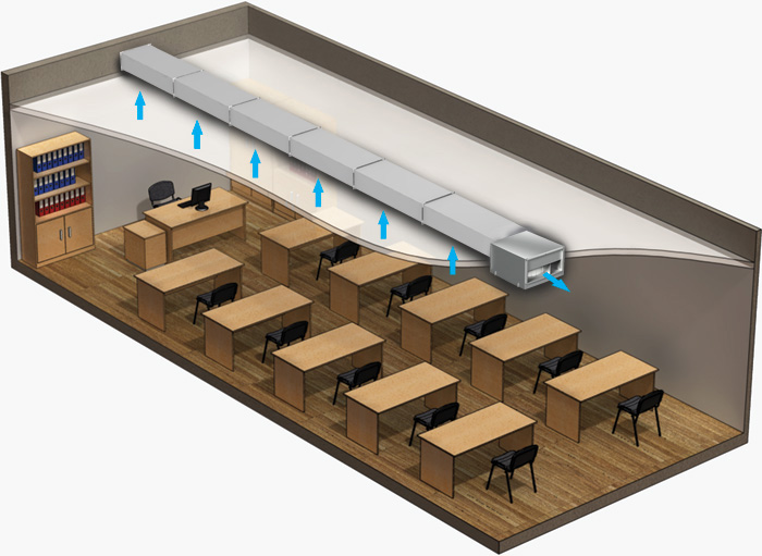 Приклад використання вентилятора для вентиляції класу школи