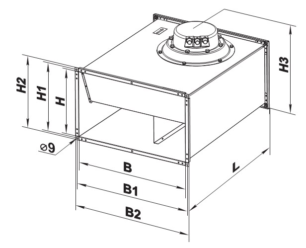 Креслення вентилятора з розмірами