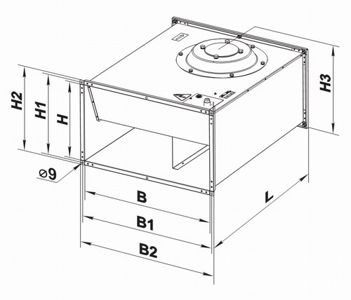 Креслення вентилятора з розмірами