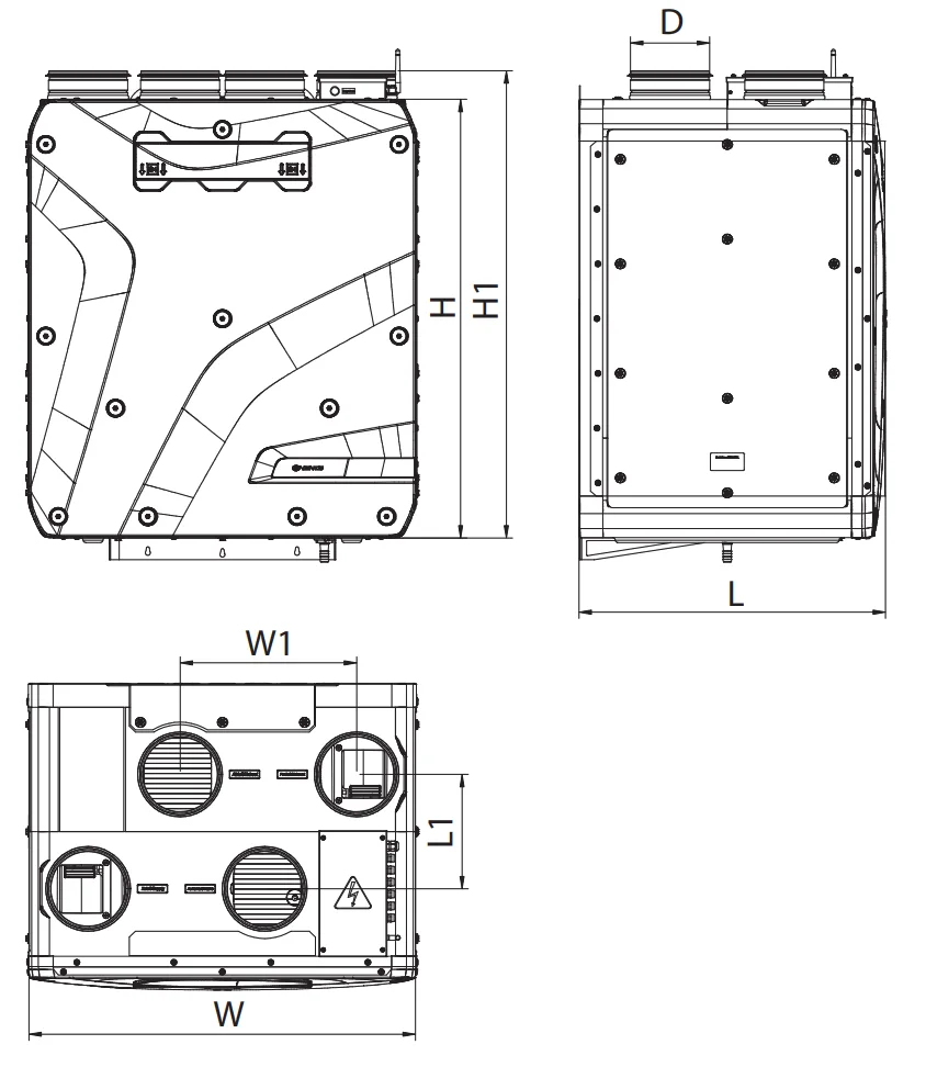 Креслення установки з розмірами