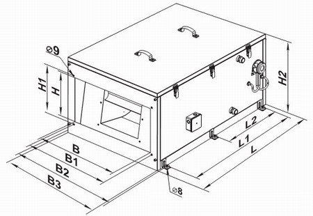 Креслення установки з водяним калорифером