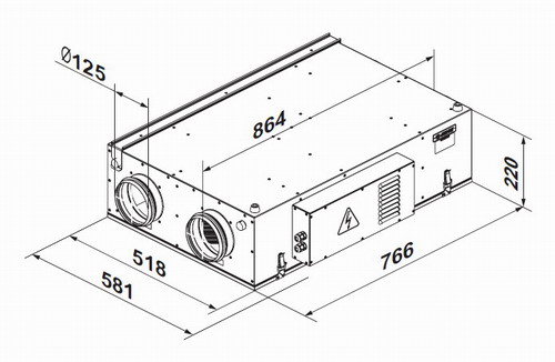 Габаритный чертеж с присоединительными размерами