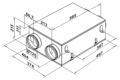 Чертеж вентустановки с размерами