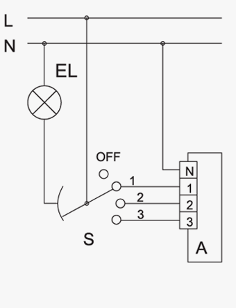 Підключення паралельне з освітленням