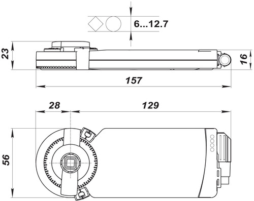 Креслення з розмірами приводу
