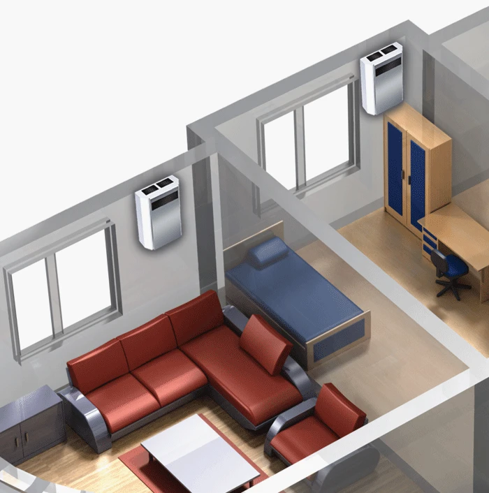 Приклад використання установок Vents Micra 60 для вентиляції квартири