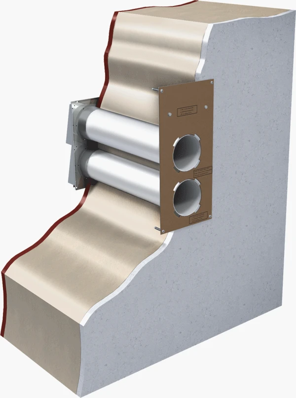 Схема монтажу в стіні установки