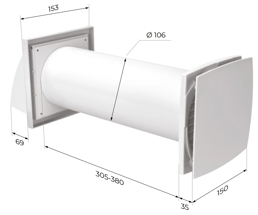 Розміри Domovent Solo 35