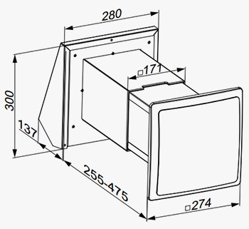 Креслення провітрювача СА-60 з розмірами
